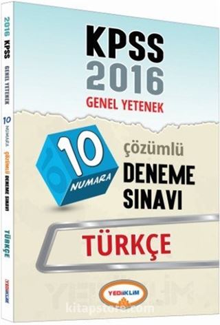 2016 KPSS Genel YetenekTürkçe Çözümlü 10 Deneme Sınavı