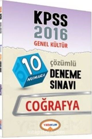 2016 KPSS Genel Kültür Coğrafya Çözümlü 10 Deneme Sınavı