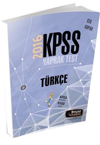 2016 KPSS Türkçe Çek Kopar Yaprak Test