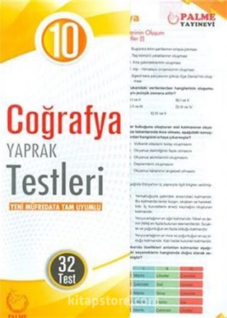 10.Sınıf Coğrafya Yaprak Test