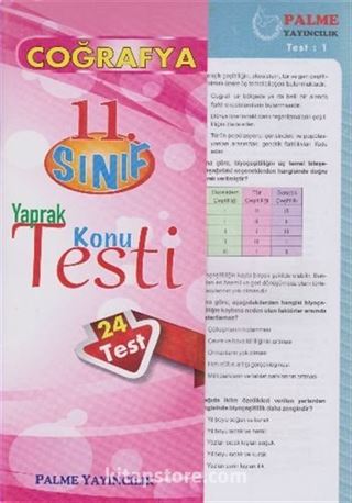 11. Sınıf Coğrafya Yaprak Konu Testi (24 Test)