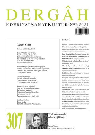 Dergah Edebiyat Sanat Kültür Dergisi Sayı:307 Eylül 2015