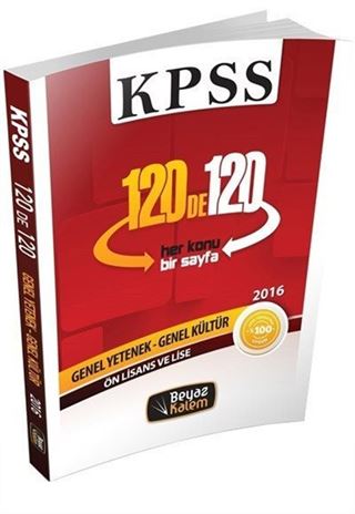 2016 KPSS Lise Önlisans120'de 120 Konu Anlatımlı