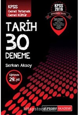 2016 KPSS Tarih 30 Deneme