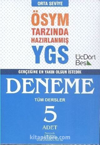 YGS Tüm Dersler ÖSYM Tarzında Hazırlanmış 5 Deneme