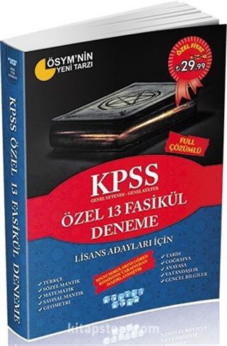 2016 KPSS Genel Yetenek Genel Kültür Lisans Adaylarına Özel Tamamı Çözümlü 13 Fasikül Deneme