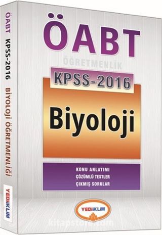 2016 KPSS ÖABT Biyoloji Öğretmenliği Konu Anlatımı - Çözümlü Testler - Çıkmış Sorular