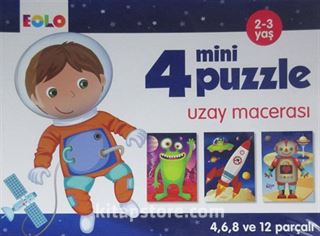 4 Mini Puzzle Uzay Macerası (2-3 Yaş)