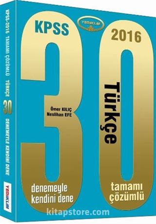 2016 KPSS Türkçe Tamamı Çözümlü 30 Deneme