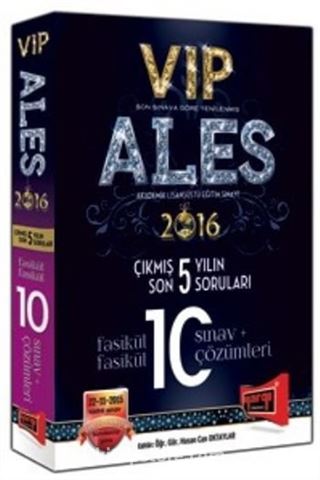 2016 ALES VIP Son 5 Yılın Çıkmış 10 Sınav Soruları ve Çözümleri Fasikül Fasikül