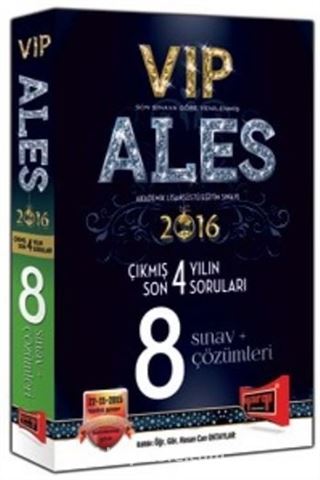 2016 ALES VIP Son 4 Yılın Çıkmış 8 Sınav Soruları ve Çözümleri