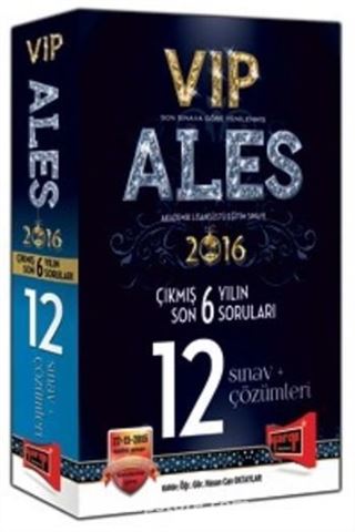 2016 ALES VIP Son 6 Yılın Çıkmış 12 Sınav Soruları ve Çözümleri