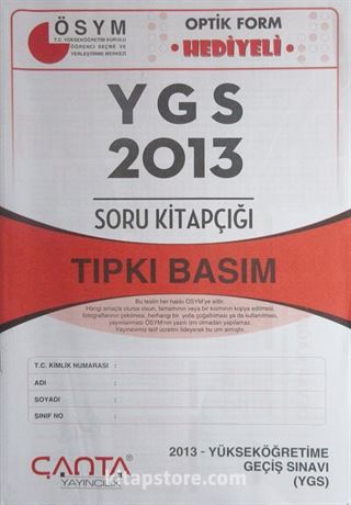 YGS 2013 Soru Kitapçığı Tıpkı Basım