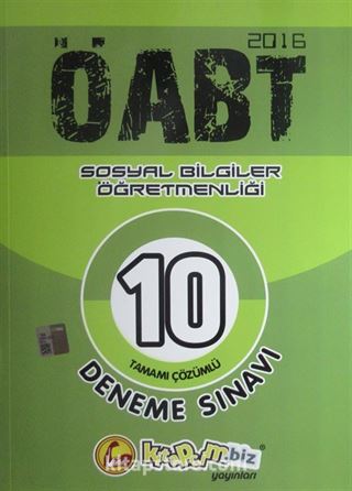 2016 ÖABT Sosyal Bilgiler Öğretmenliği 10 Deneme Sınavı Tamamı Çözümlü