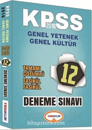 2016 Genel Yetenek Genel Kültür Tamamı Çözümlü 12 Deneme Sınavı