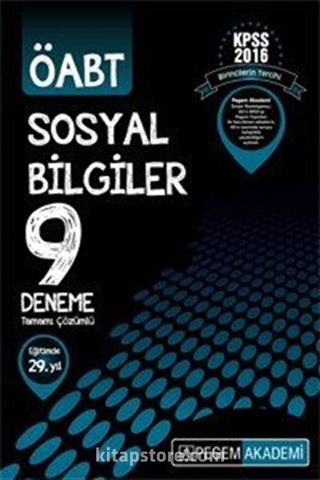 2016 KPSS ÖABT Sosyal Bilgiler Tamamı Çözümlü 9 Deneme