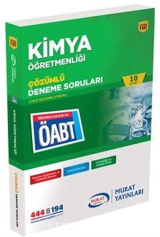 2016 ÖABT Kimya Öğretmenliği Çözümlü Deneme Soruları (10 Adet ) (Kod:1187)