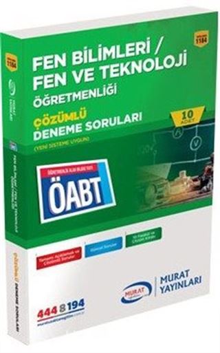 2016 ÖABT Fen Bilimleri / Fen ve Teknoloji Öğretmenliği Çözümlü Deneme Soruları (10 Adet ) (Kod:1184)