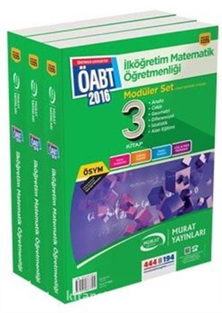 2016 ÖABT Modüler Set İlköğretim Matematik Öğretmenliği 3 Kitap (Kod:1225)