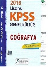 2016 KPSS Lisans Genel Kültür Coğrafya Çek Kopar Test