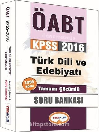 2016 KPSS ÖABT Türk Dili ve Edebiyatı Tamamı Çözümlü Soru Bankası