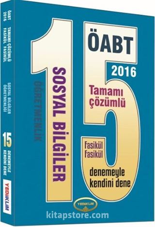 2016 ÖABT Sosyal Bilgiler Öğretmenliği 15 Tamamı Çözümlü Deneme (Fasikül Fasikül)