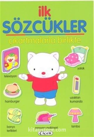 İlk Sözcükler Çıkartmalarla Birlikte (Yeşil)