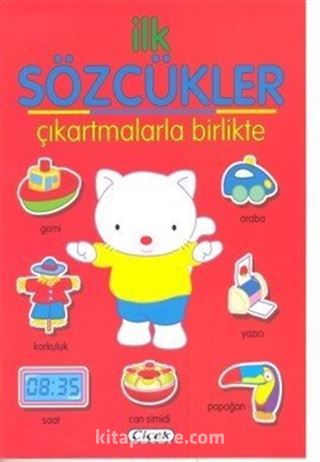 İlk Sözcükler Çıkartmalarla Birlikte (Kırmızı)