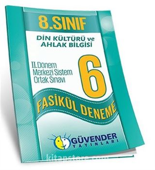 8. Sınıf Din Kültürü ve Ahlak Bilgisi 2. Dönem Merkezi Sistem Ortak Sınavı 6 Fasikül Deneme