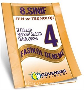 8. Sınıf Fen Teknoloji 2. Dönem Merkezi Sistem Ortak Sınavı 4 Fasikül Deneme