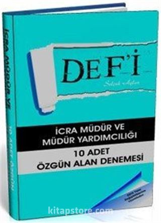 2015 İcra Müdür ve Müdür Yardımcılığı 10 Adet Özgün Alan Denemesi