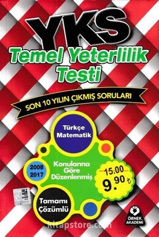 YGS Tek Kitap Son 10 Yılın Çıkmış Soruları (2006-2015) Konularına Göre Düzenlenmiş Tamamı Çözümlü