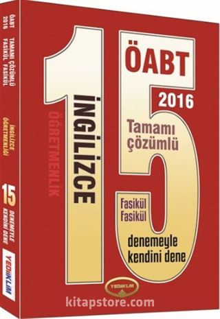 2016 ÖABT İngilizce Öğretmenlik 15 Tamamı Çözümlü Fasikül Deneme