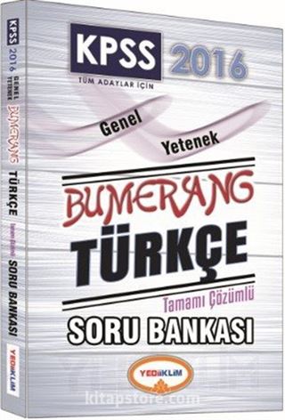 2016 KPSS Genel Yetenek Bumerang Türkçe Tamamı Çözümlü Soru Bankası