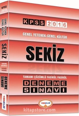 2016 KPSS Genel Yetenek Genel Kültür Sekiz Tamamı Çözümlü Fasikül Fasikül Deneme Sınavı