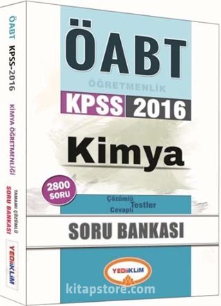 2016 KPSS ÖABT Kimya Öğretmenliği Tamamı Çözümlü Soru Bankası