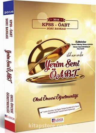 2016 KPSS ÖABT Yerim Seni ÖABT Okul Öncesi Öğretmenliği Çözümlü Soru Bankası (ÖABT-OKÖN-111)