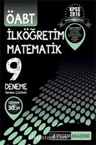 2016 KPSS ÖABT İlköğretim Matematik Tamamı Çözümlü 9 Deneme