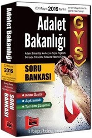 2016 GYS Adalet Bakanlığı Konu Özetli Açıklamalı Tamamı Çözümlü Soru Bankası