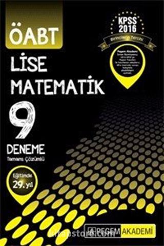 2016 KPSS ÖABT Lise Matematik Tamamı Çözümlü 9 Deneme