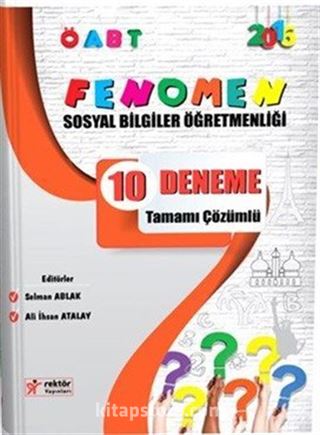 2016 ÖABT Sosyal Bilgiler Öğretmenliği Fenomen Tamamı Çözümlü 10 Deneme