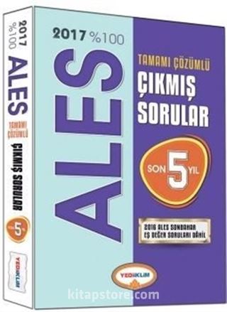 2017 %100 ALES Tamamı Çözümlü Çıkmış Sorular Son 5 Yıl