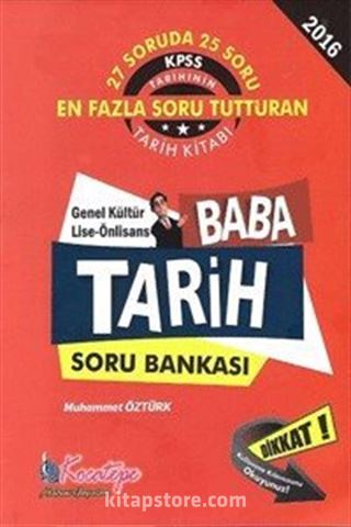 2016 KPSS Genel Kültür Lise-Önlisans Baba Tarih Soru Bankası