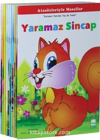 Atasözleriyle Masallar Seti Düz Yazılı (10 Kitap Takım Büyük Boy)