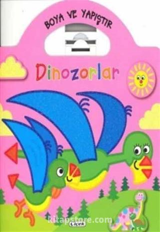 Boya ve Yapıştır Dinozorlar - Pembe