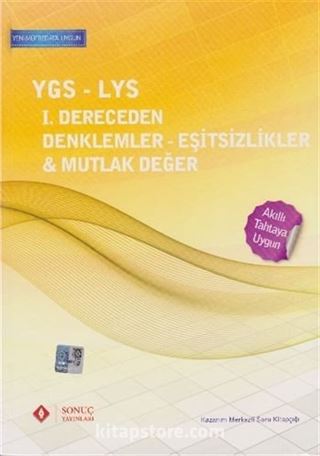 YGS-LYS 1. Dereceden Denklemler - Eşitsizlikler - Mutlak Değer