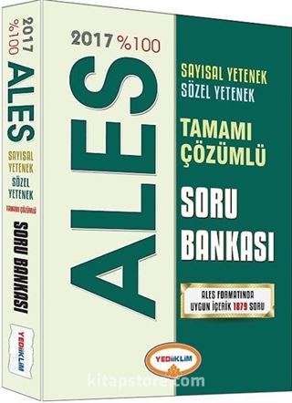 2017 % 100 ALES Sayısal Sözel Yetenek Tamamı Çözümlü Soru Bankası