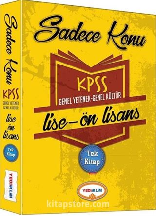 2017 KPSS Genel Yetenek Genel Kültür Lise-Ön Lisans Sadece Konu Tek Kitap