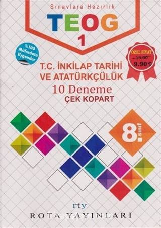 8. Sınıf TEOG 1 T. C. İnkılap Tarihi ve Atatürkçülük 10 Deneme Çek Kopart