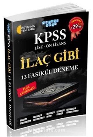 KPSS Lise-Önlisans İlaç Gibi 13 Fasikül Deneme